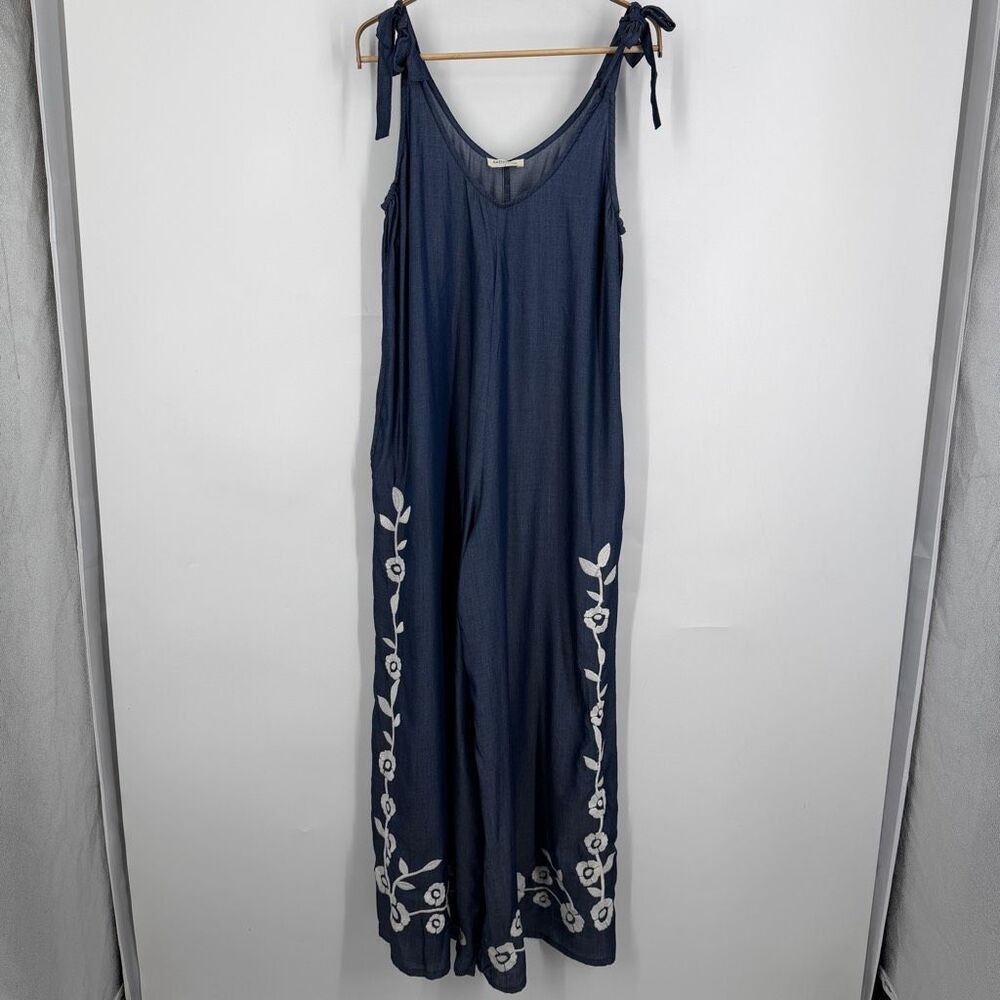 Talisman Temple Floral V-Neck Sleeveless Wide Leg Jumpsuit Sz S - Picture 3 of 9